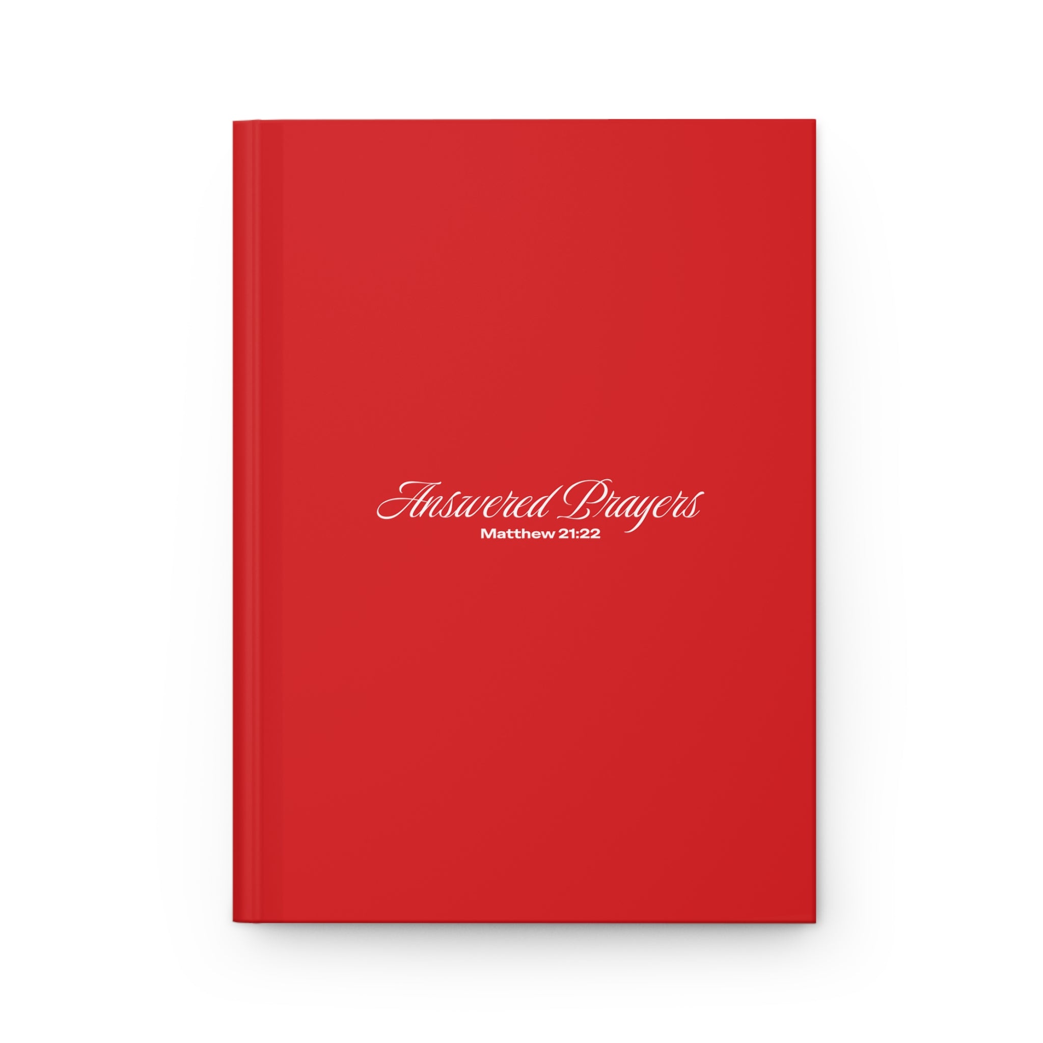 Answered Prayers (Matthew 21:22) Hardcover Journal, Christian Prayer Notebook, Red & White