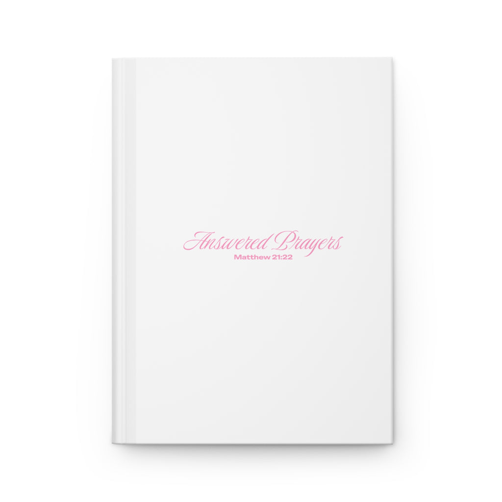 Answered Prayers (Matthew 21:22) Hardcover Journal | Christian Prayer Notebook, White & Pink