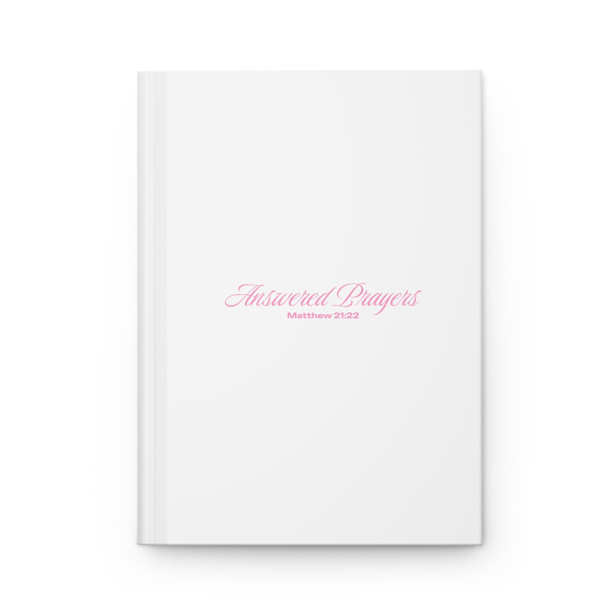 Answered Prayers (Matthew 21:22) Hardcover Journal | Christian Prayer Notebook, White & Pink