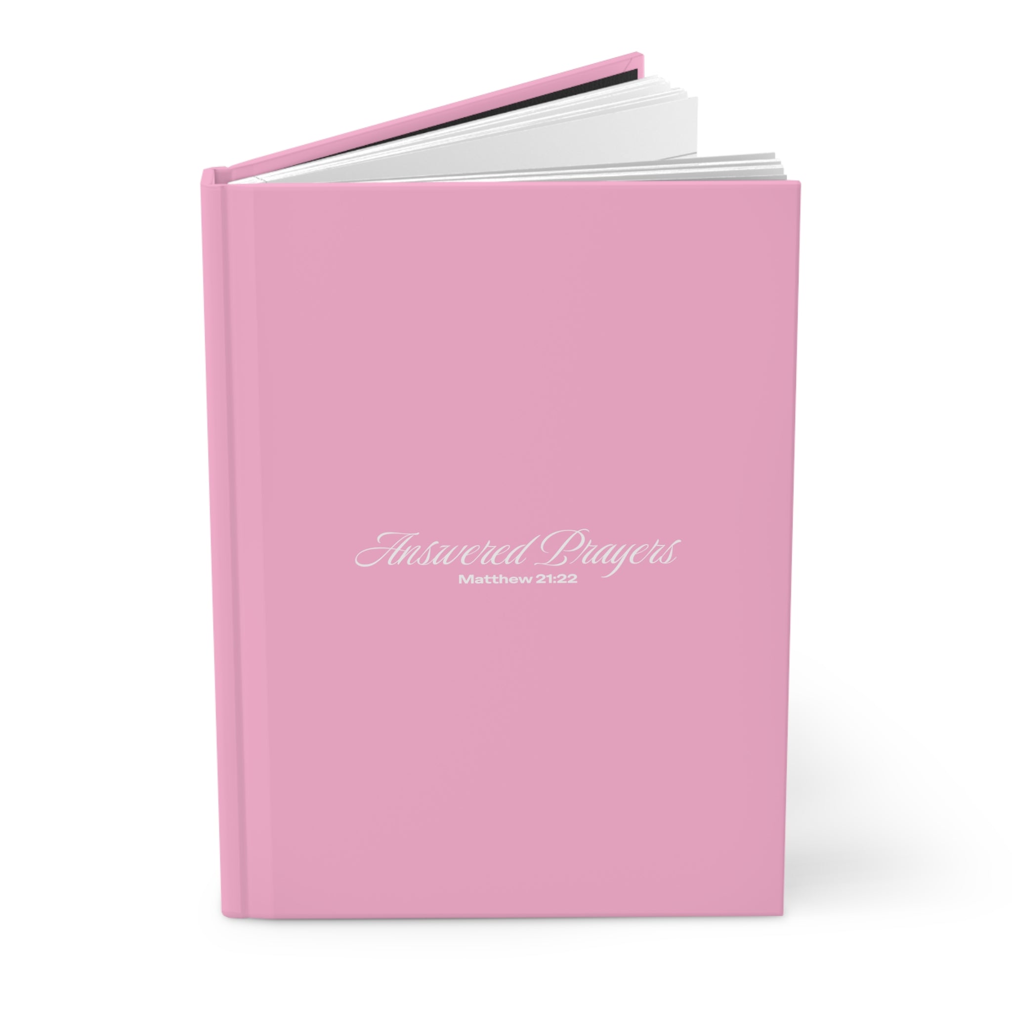 Answered Prayers (Matthew 21:22) Hardcover Journal | Christian Prayer Notebook, Pink & White