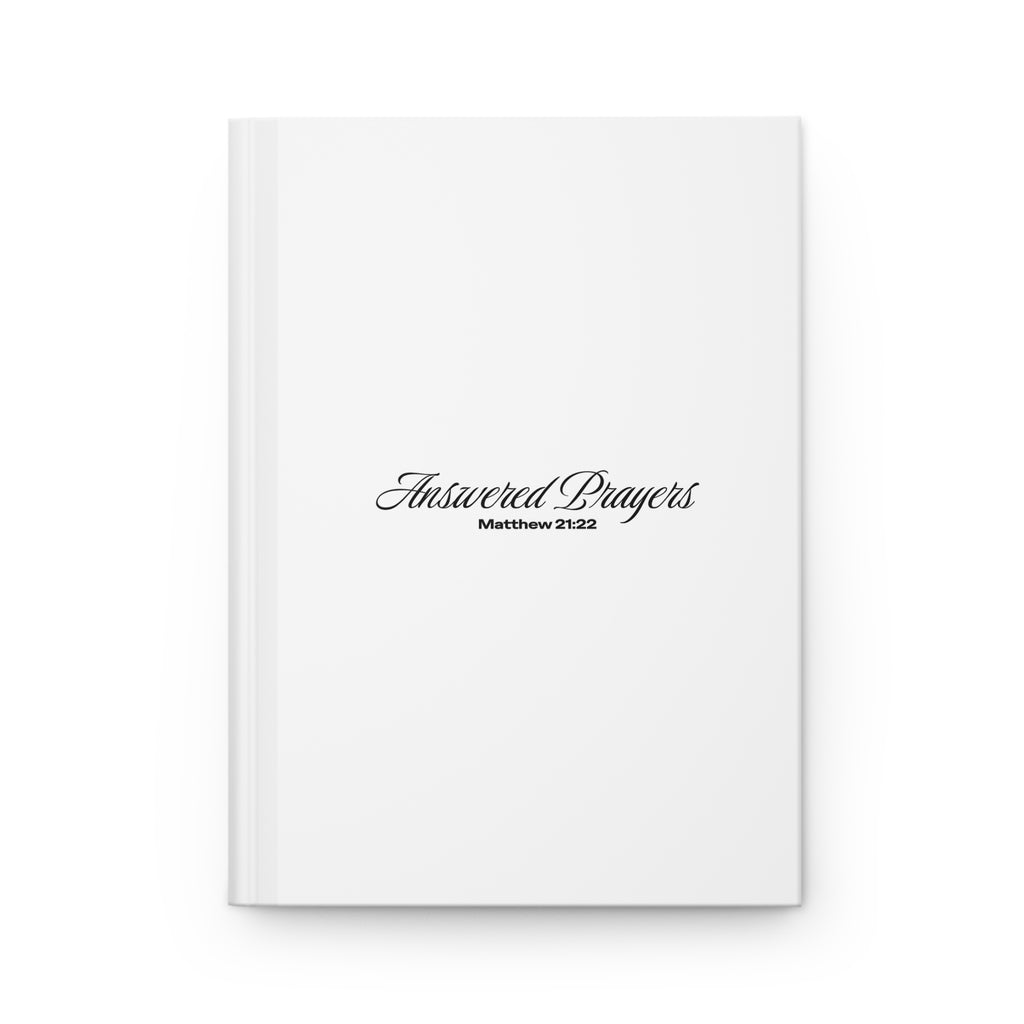 Answered Prayers (Matthew 21:22) Hardcover Journal | Christian Prayer Notebook, White & Black