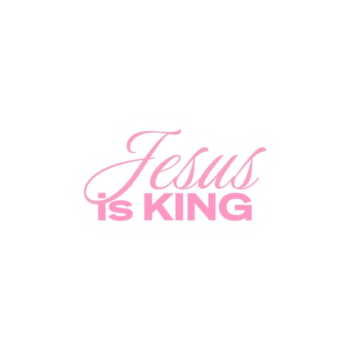 Jesus Is King Pink Sticker