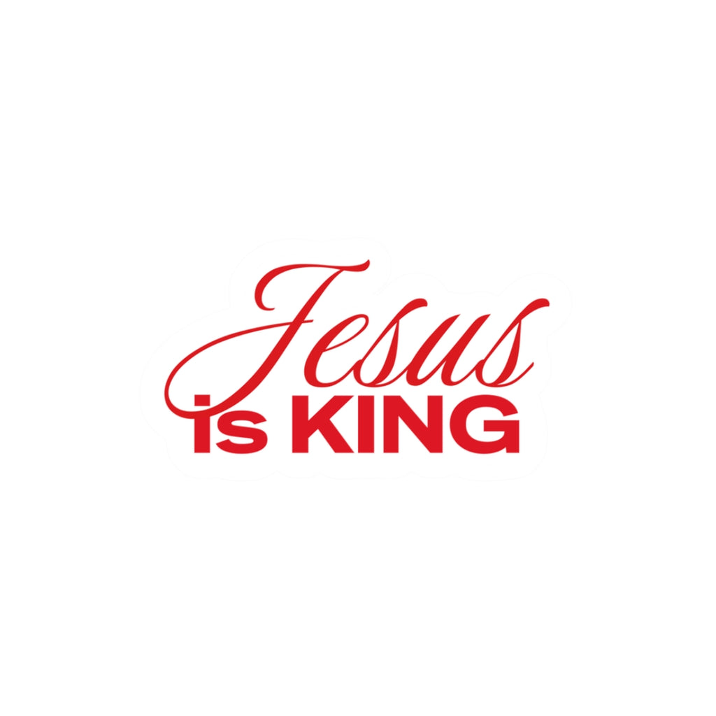Jesus Is King Red Sticker