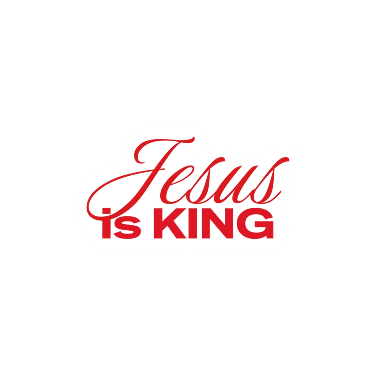 Jesus Is King Red Sticker