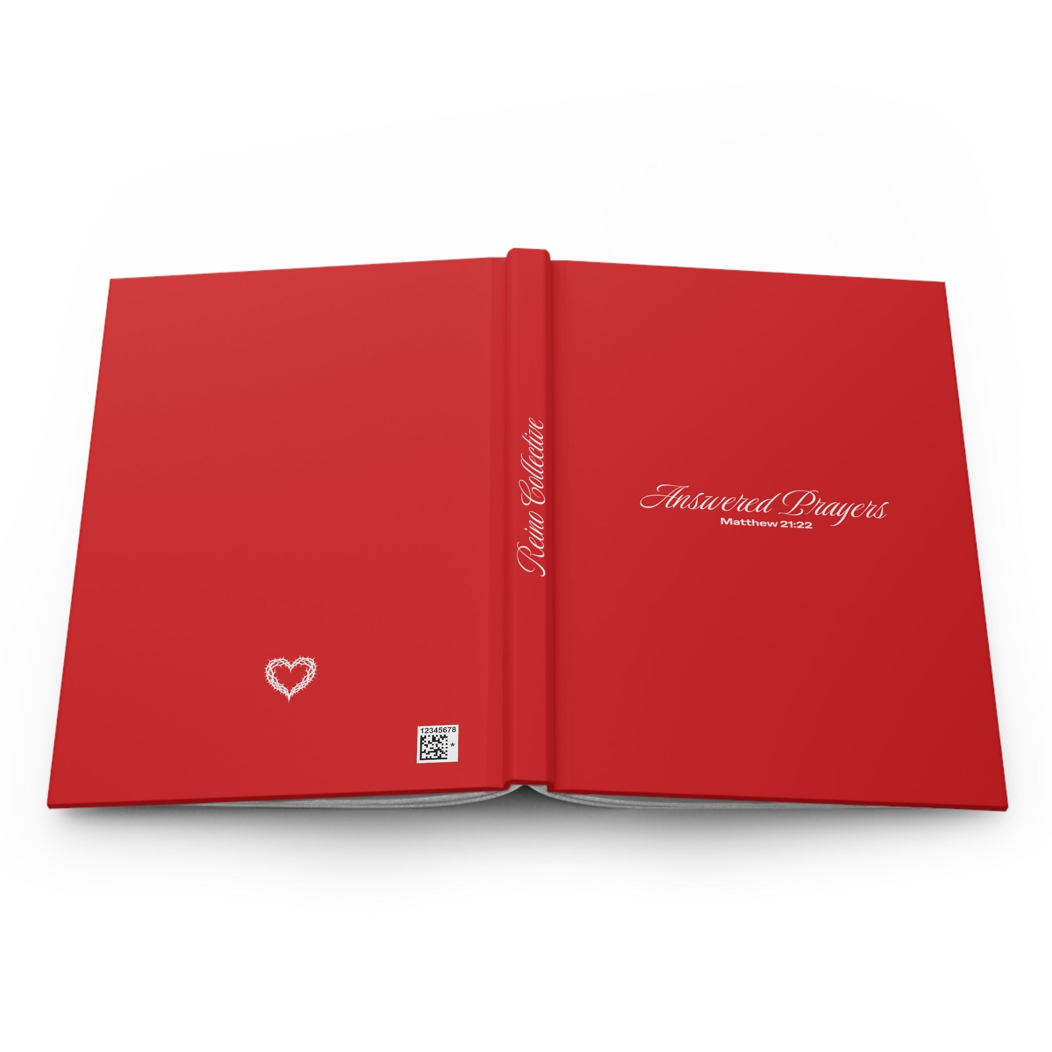 Answered Prayers (Matthew 21:22) Hardcover Journal, Christian Prayer Notebook, Red & White