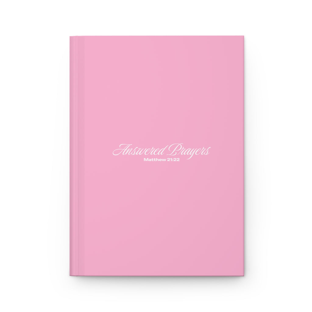 Answered Prayers (Matthew 21:22) Hardcover Journal | Christian Prayer Notebook, Pink & White