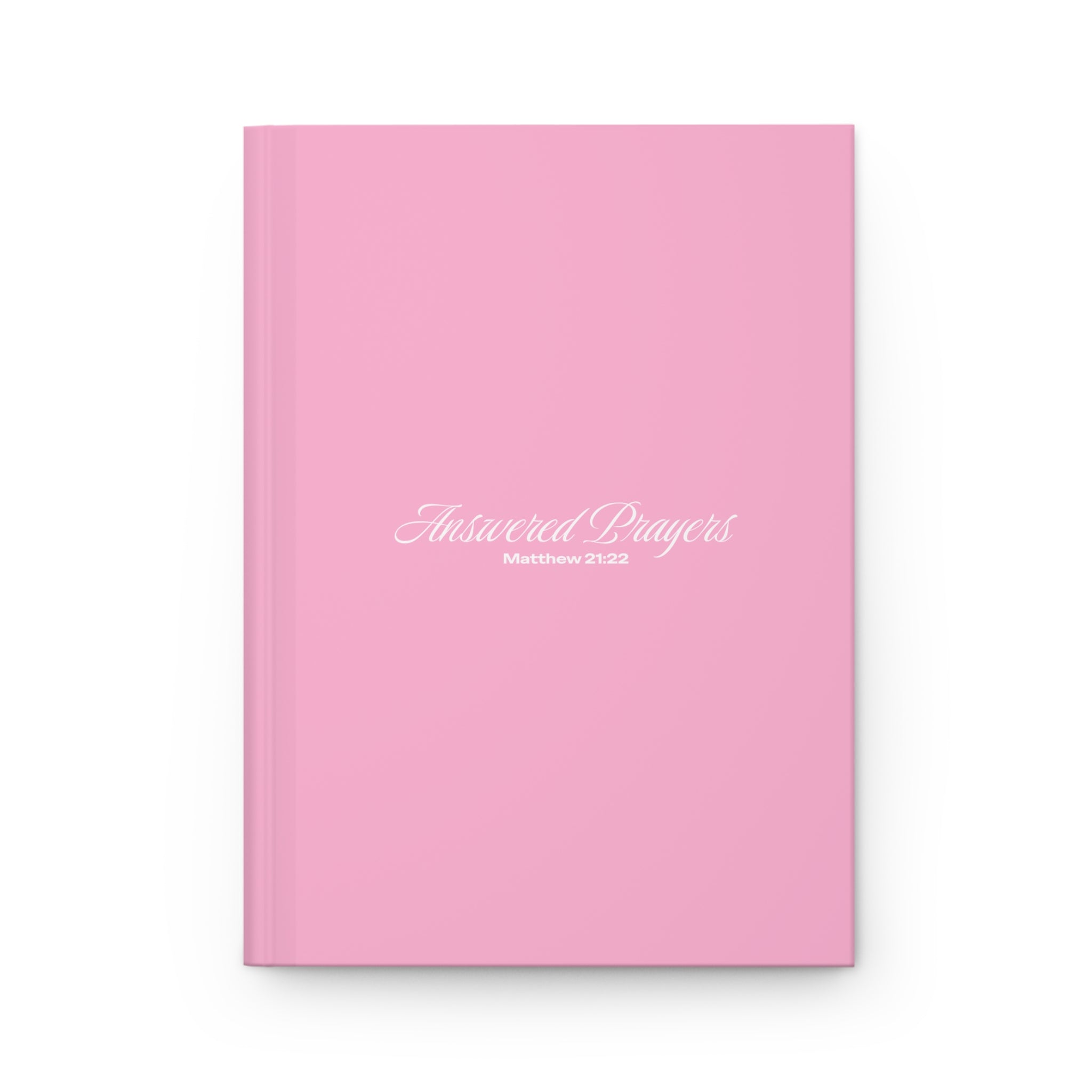 Answered Prayers (Matthew 21:22) Hardcover Journal | Christian Prayer Notebook, Pink & White
