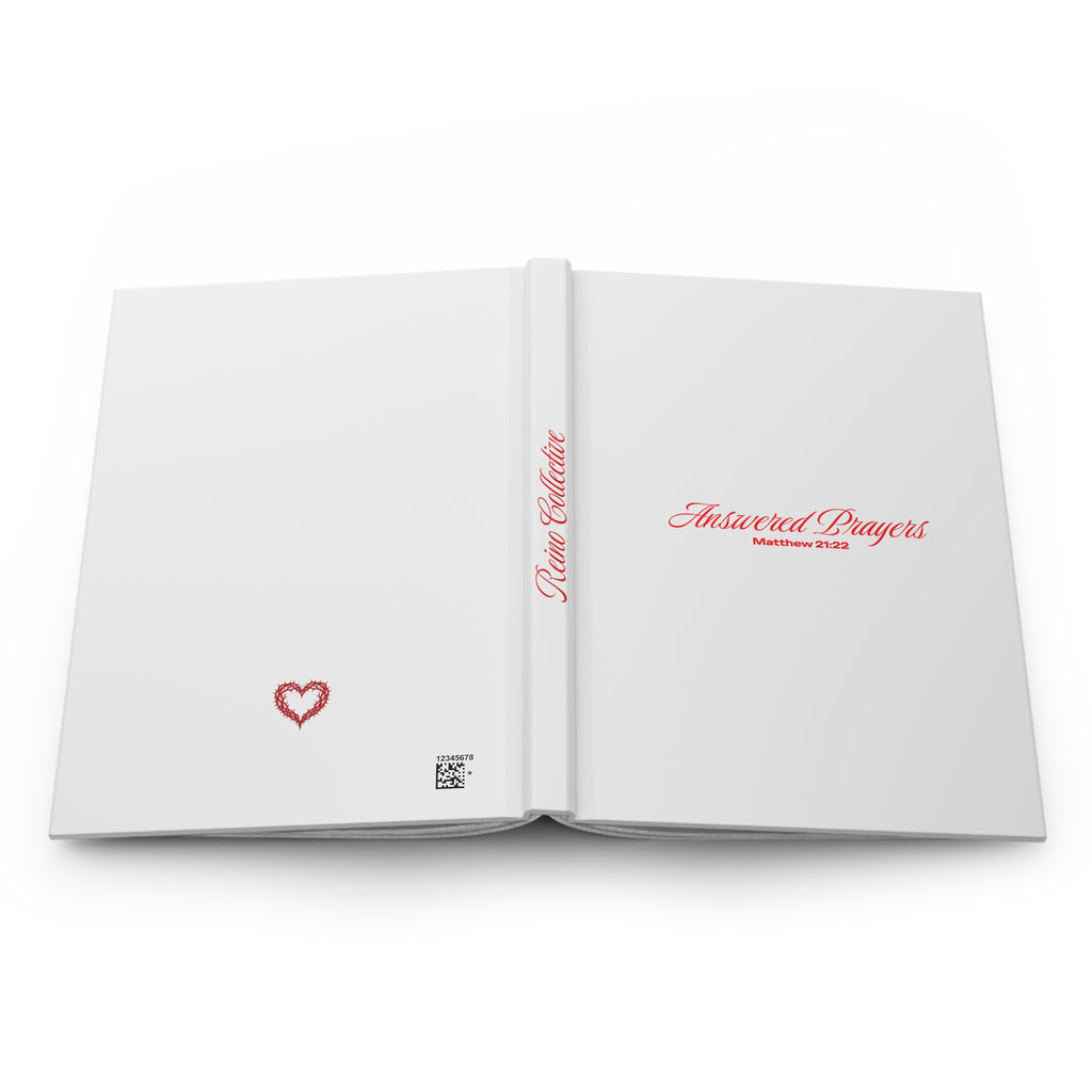 Answered Prayers (Matthew 21:22) Hardcover Journal | Christian Prayer Notebook, White & Red