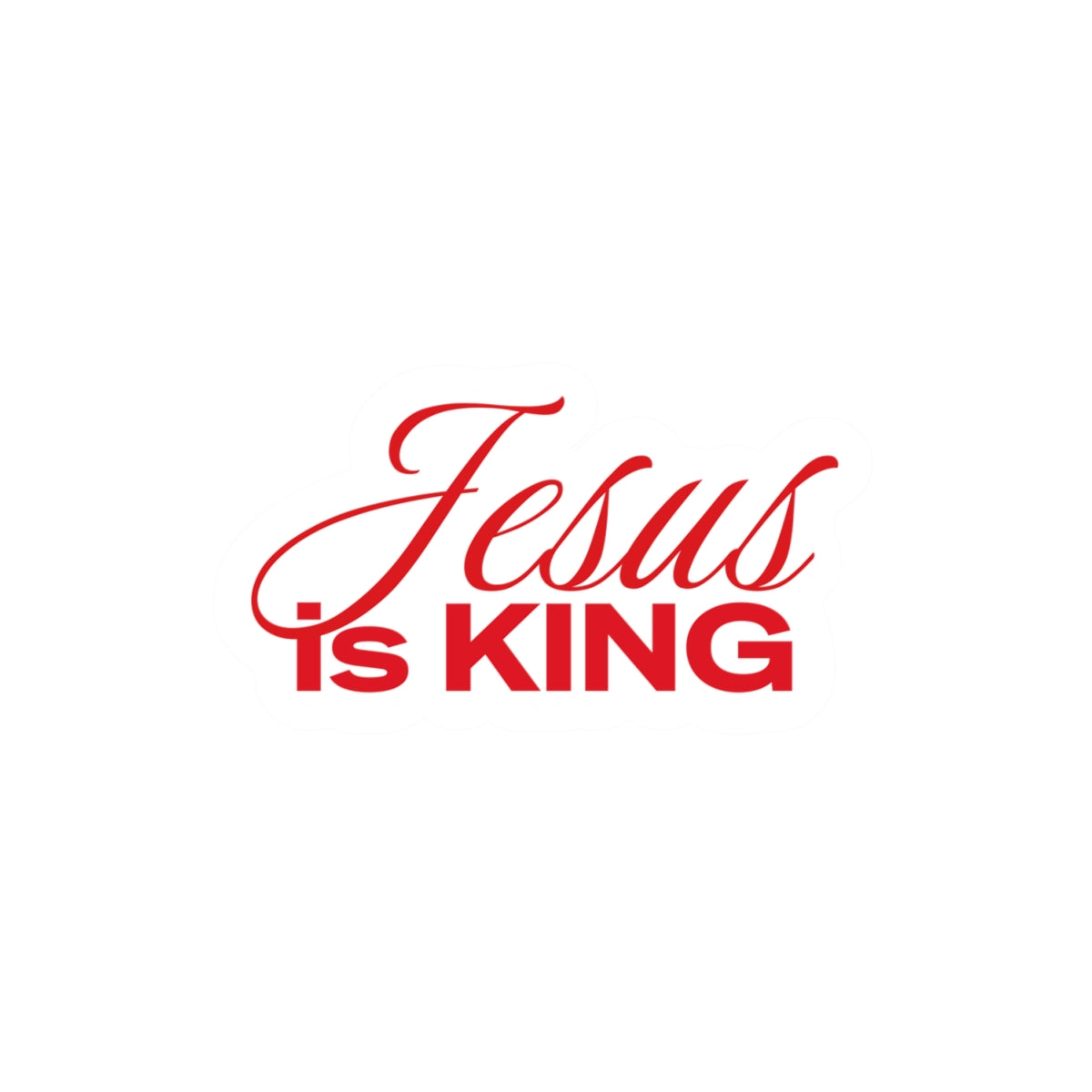 Jesus Is King Red Sticker