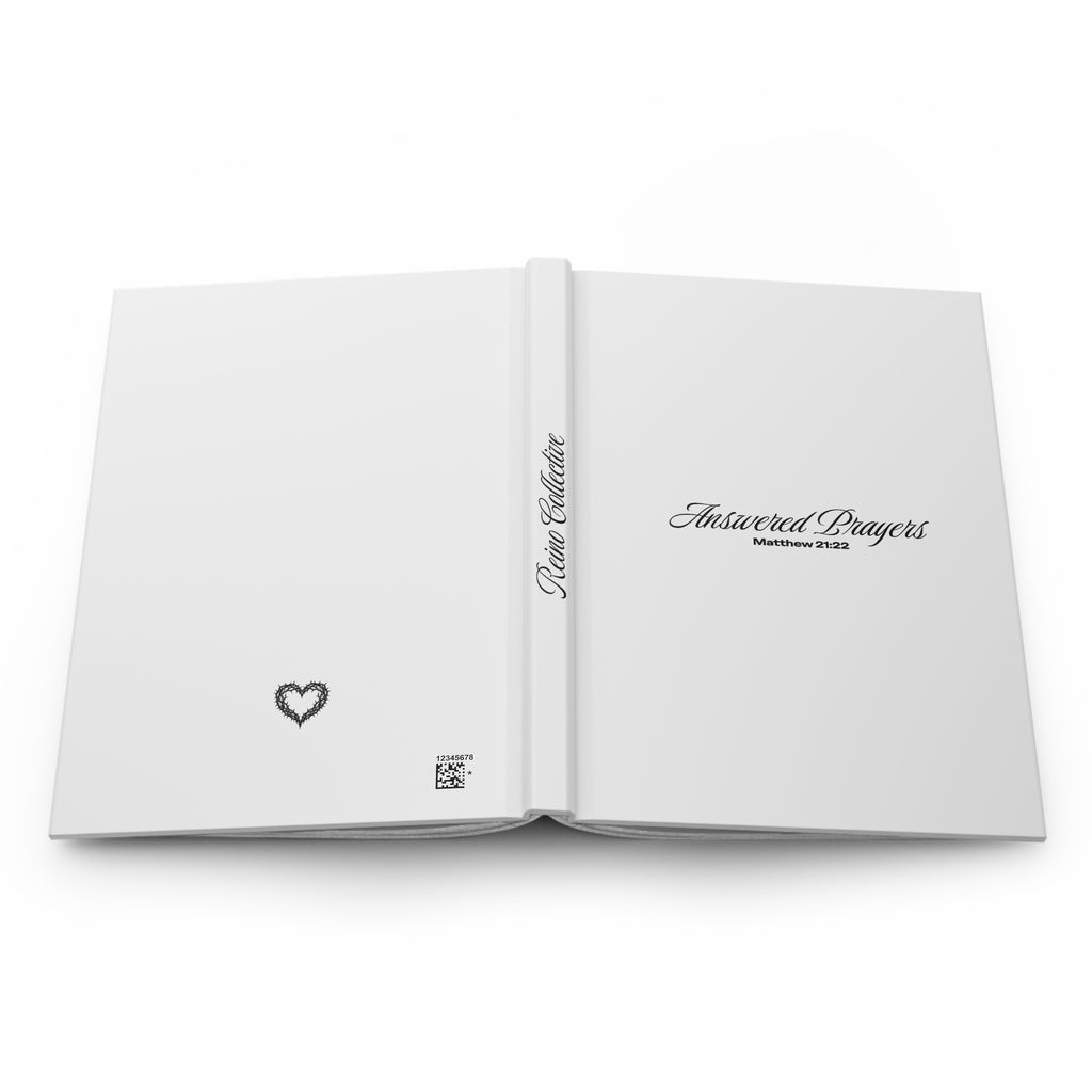 Answered Prayers (Matthew 21:22) Hardcover Journal | Christian Prayer Notebook, White & Black